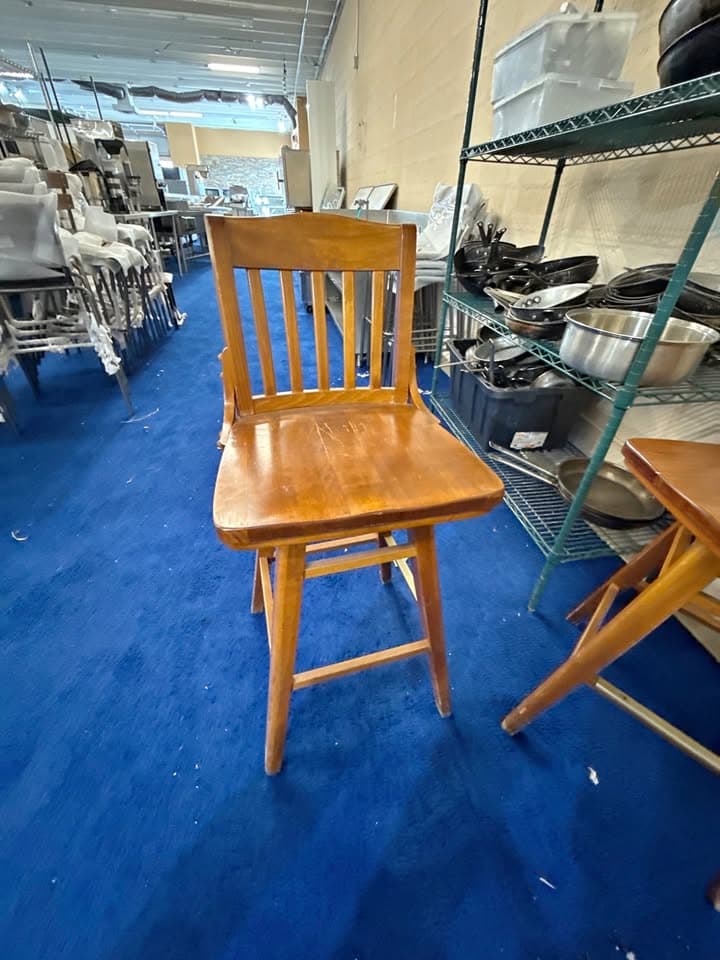 Solid Wood Bar Stools – 10 Available – $65 Each — Used commercial restaurant equipment for sale